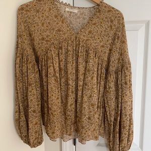 DOÊN Blouse: Thistle Top in Jaipur Mustard Floral